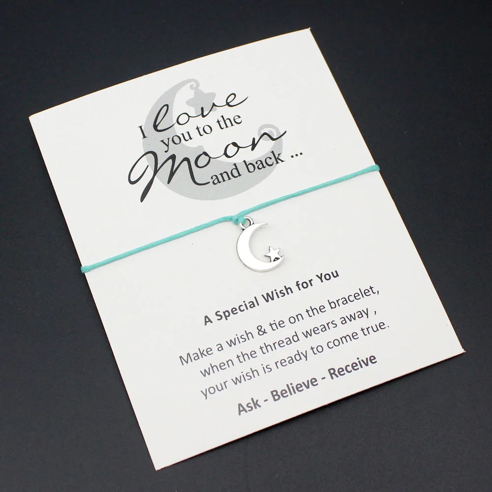 2018 новые модные ювелирные изделия 12 цветов-Луна и звезда Шарм браслет для женщин