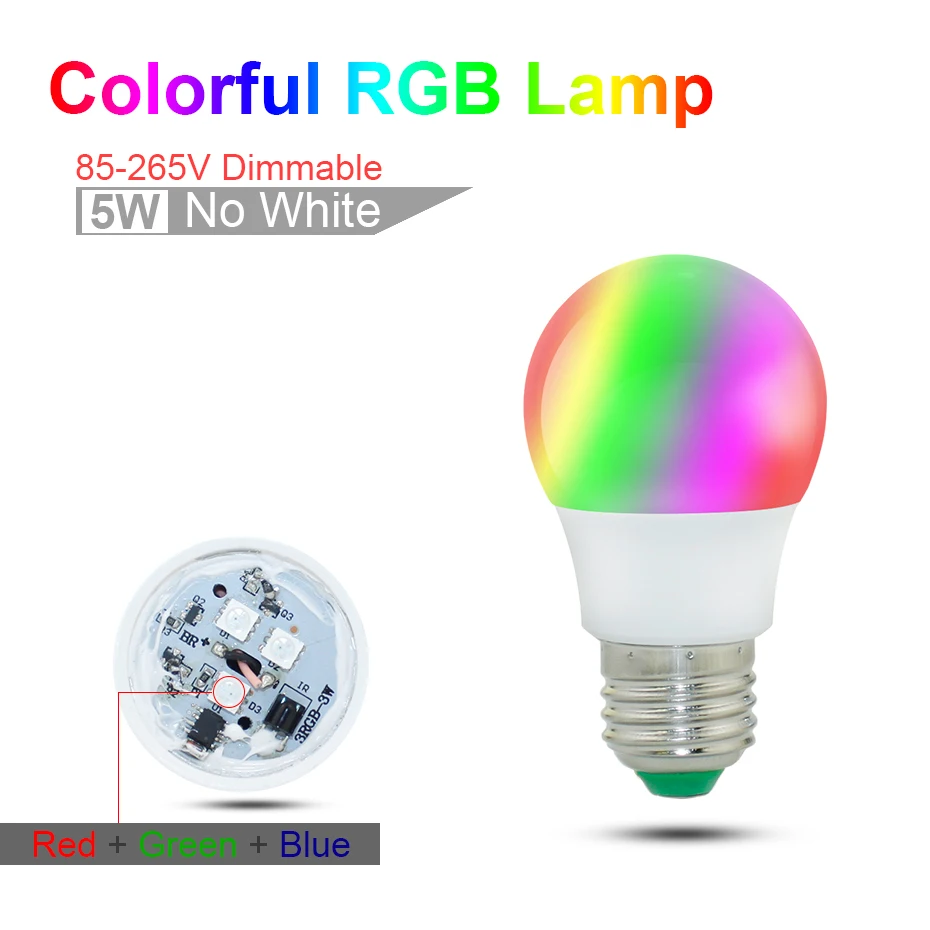 Светодиодный RGB лампа E27 E14 3 Вт сменная светодиодная лампочка светодиодный