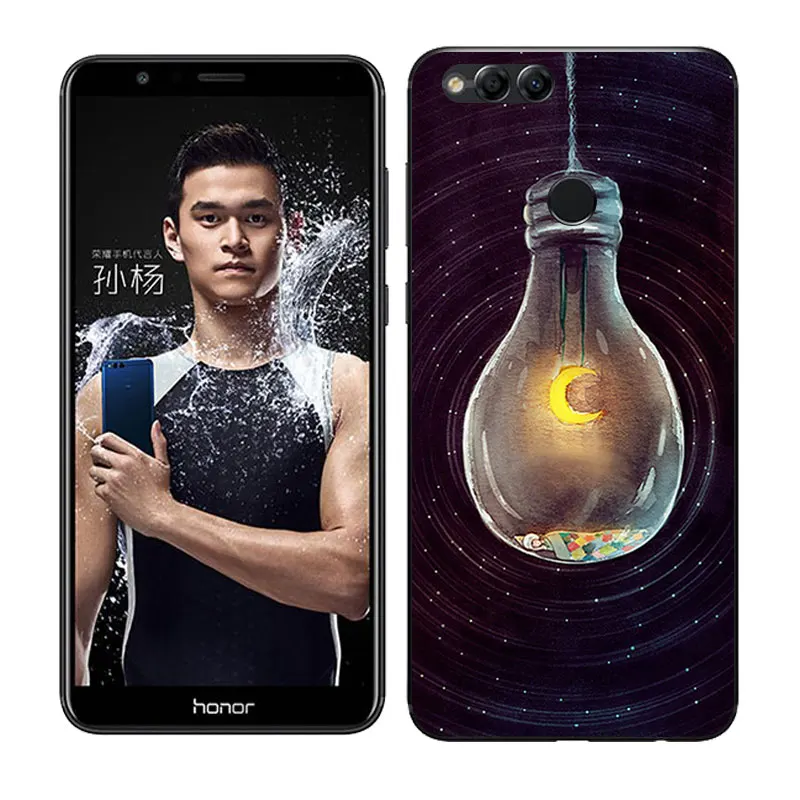 Силиконовый чехол 5 93 дюйма для Huawei Honor 7X задняя крышка с рисунком сна прозрачный