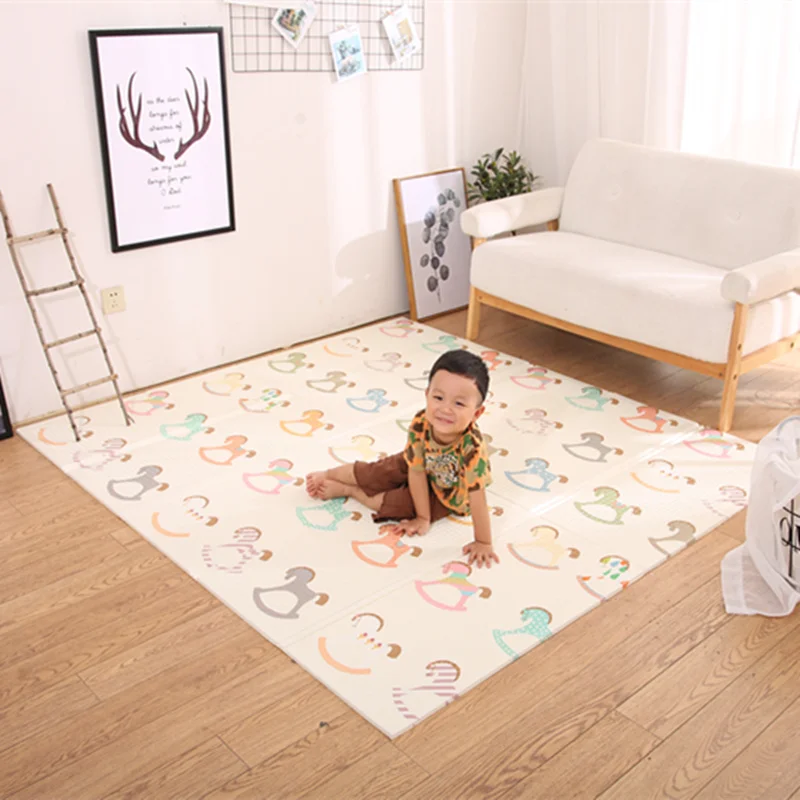 Детский Блестящий складной детский игровой коврик для ползания XPE комнаты 200*150 см