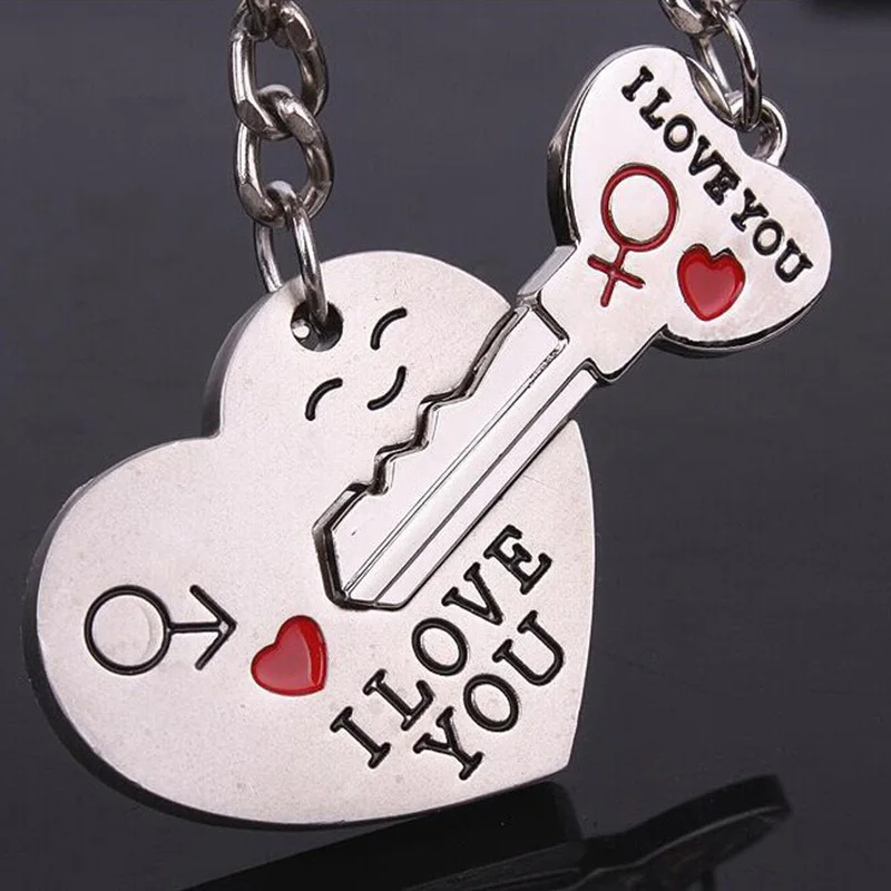 1 пара I LOVE YOU брелок для ключей в форме сердца ключ кольцо Сувениры подарок ко Дню