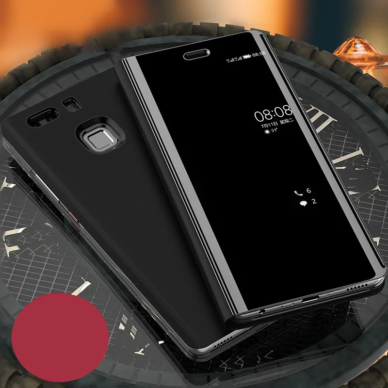 QINUO Смарт откидной зеркальный чехол с подставкой для huawei Nova 2 2i 3 3i 3e P10 P20 P30 P8 P9 Lite P Smart Коврики 9 10 20 Lite Pro крышка
