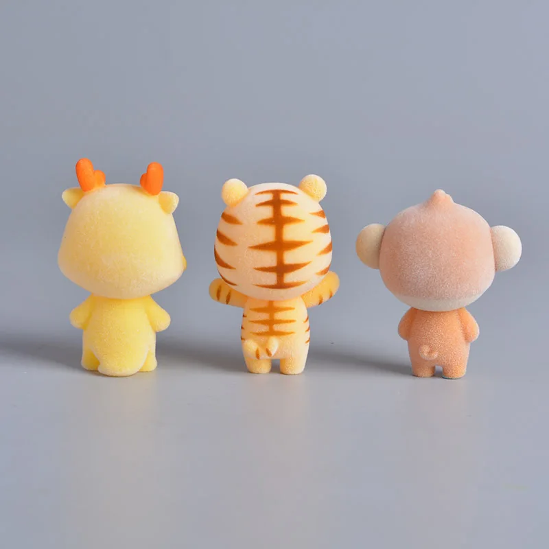 Koteta Kawaii ПВХ Флокированная кукла пушистая собака свинка обезьяна мини игрушки для