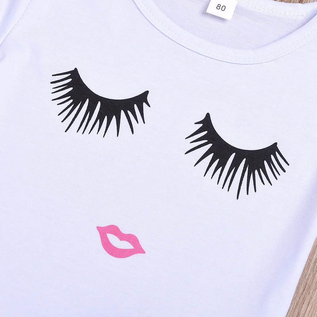 SAGACE/милый костюм для маленьких девочек летняя одежда футболка с принтом смайлика