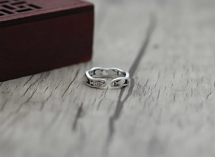 Серебряное украшение S990 в стиле ретро винтажное женское кольцо с ажурными