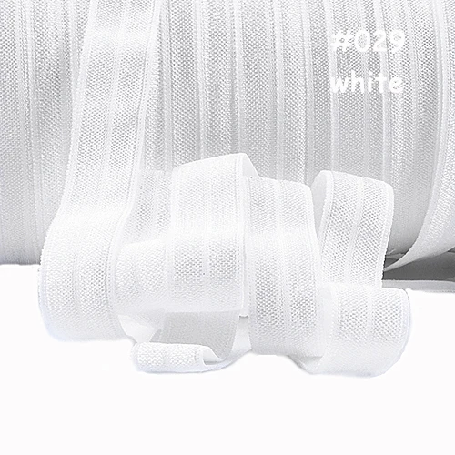 

Flora solid color fold over elastic, 5/8" white foe ribbon for garment accessories