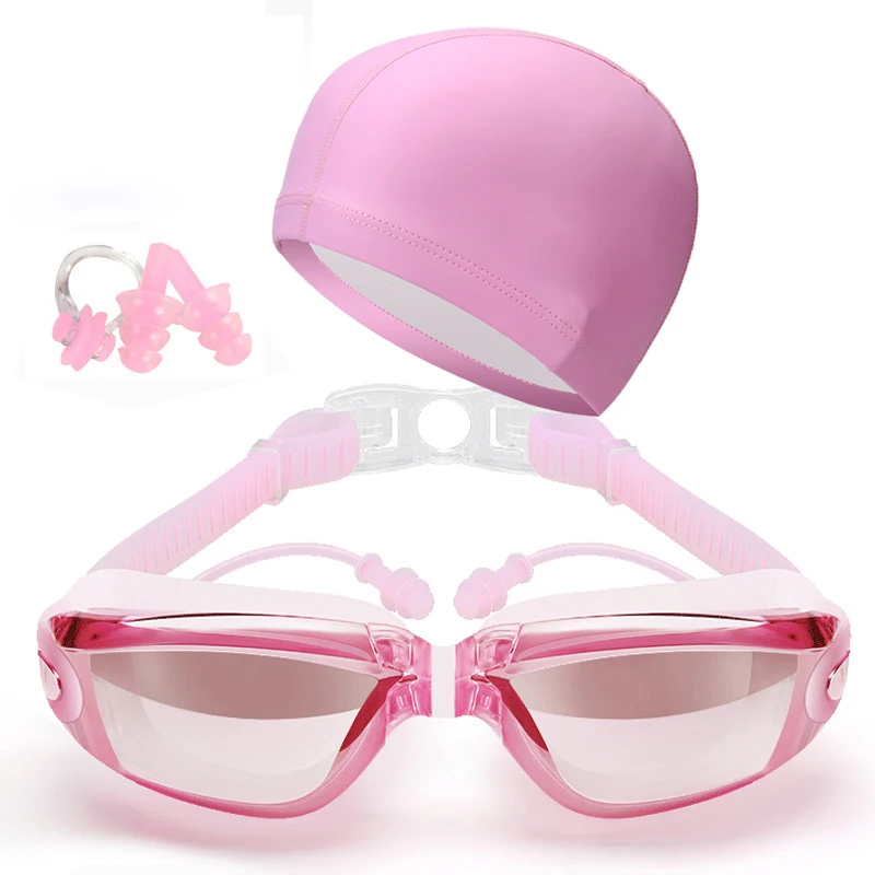 

Newly Swimming Goggles Earplug Cap Kit Waterproof HD Anti-fog Lenses Adjustable for Adults 19ing