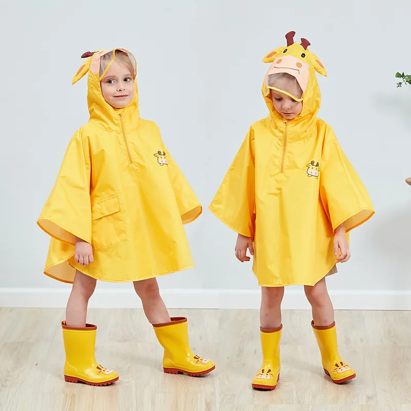 

Children Poncho Raincoat Kids Boys Cloak Type Rainwear Rain Coat Waterproof Baby Animal Raincoats Student Girls Poncho Raincoat