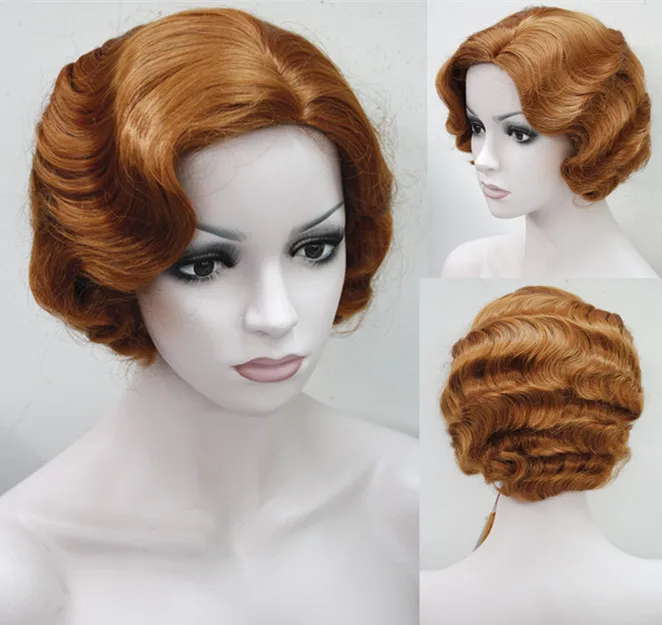 130A StrongBeauty 1920-х годов стиль волос s для женщин палец волна парики Ретро стиль короткий синтетический парик - Цвет: 130A