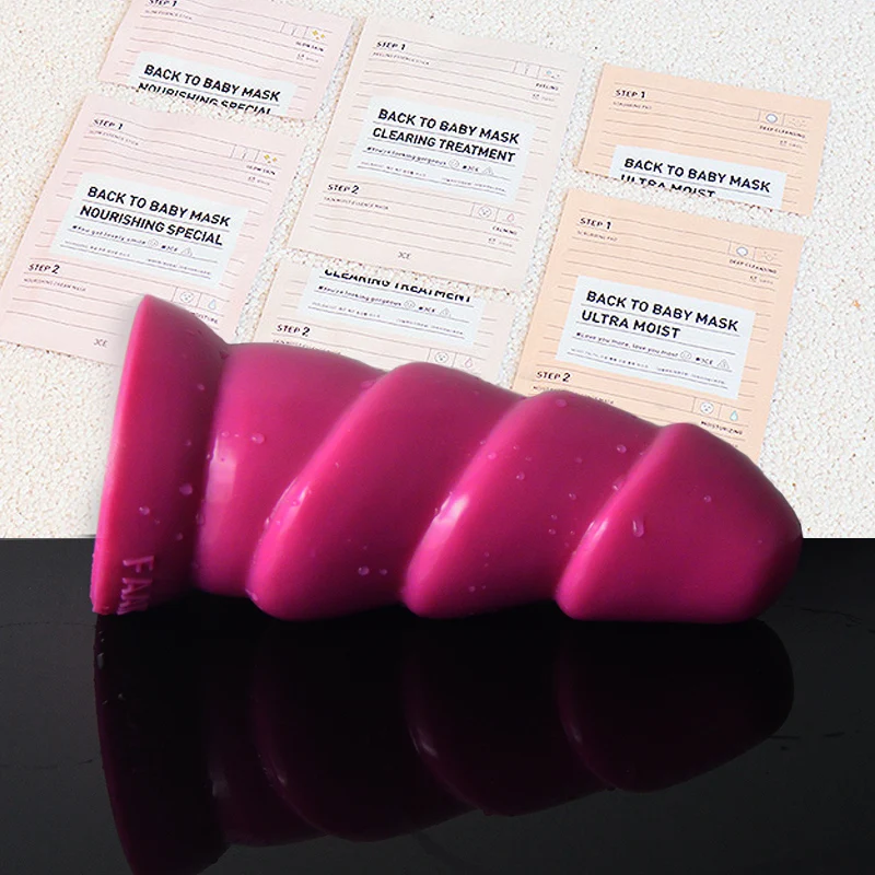 Silicone Smooth Anal Dildo 3D Three-dimensional carving Pink coat Bright sexy Adult Product for female Massage vagina sex orgasm |