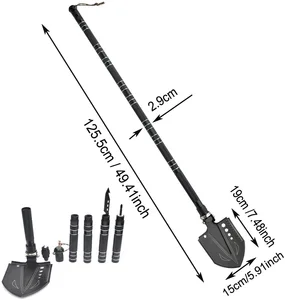 King Sea 2018 новая самая большая лопата для кемпинга 1,25 м инструменты для выживания многофункциональные складные китайские военные лопаты нож Лопата