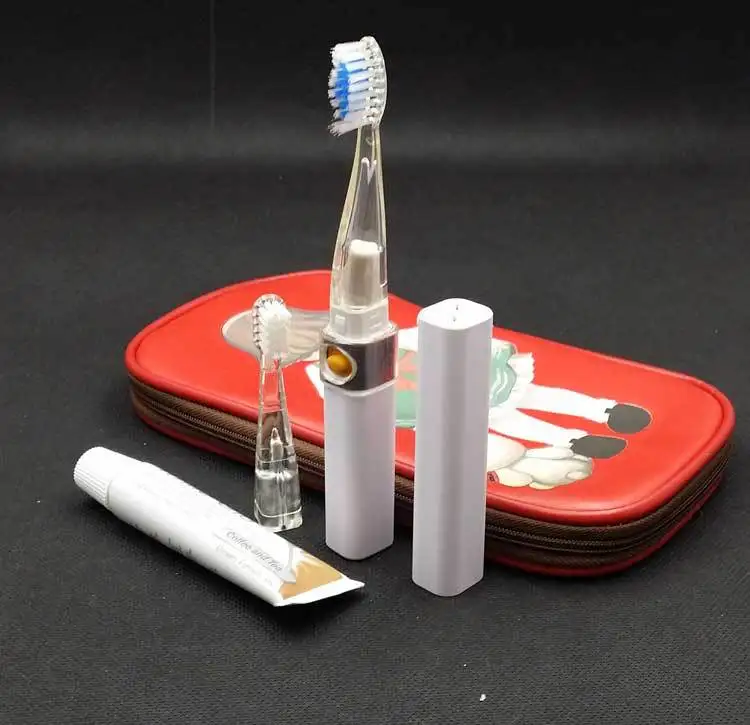Kid's sonic toothbrush travel kits Sonic Toothbrush + Teeth Whitening Paste brush head Travel Cosmetic Bag | Красота и здоровье