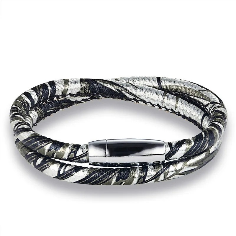 MKENDN новый модный Радужный кожаный браслет для отдыха ретро многослойный