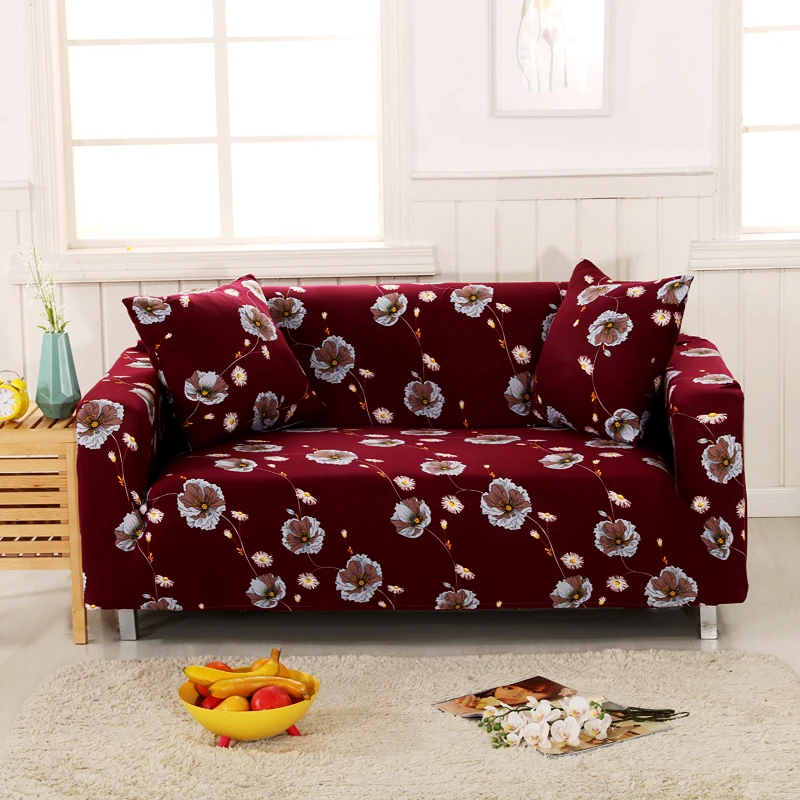 Tropical Leaves Flamingo Printing Stretch Couch Protective Slipcover Case Spandex Removable Dust-proof Elastic Corner Sofa Cover | Дом и сад