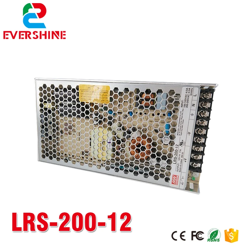 MEAN WELL LRS 200 12 одиночный светодиодный дисплей адаптер питания выход Вт в 17 А