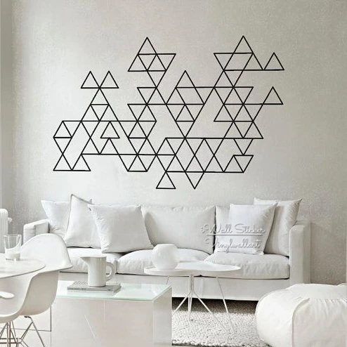 Геометрические треугольники настенные Стикеры Детские наклейки современные