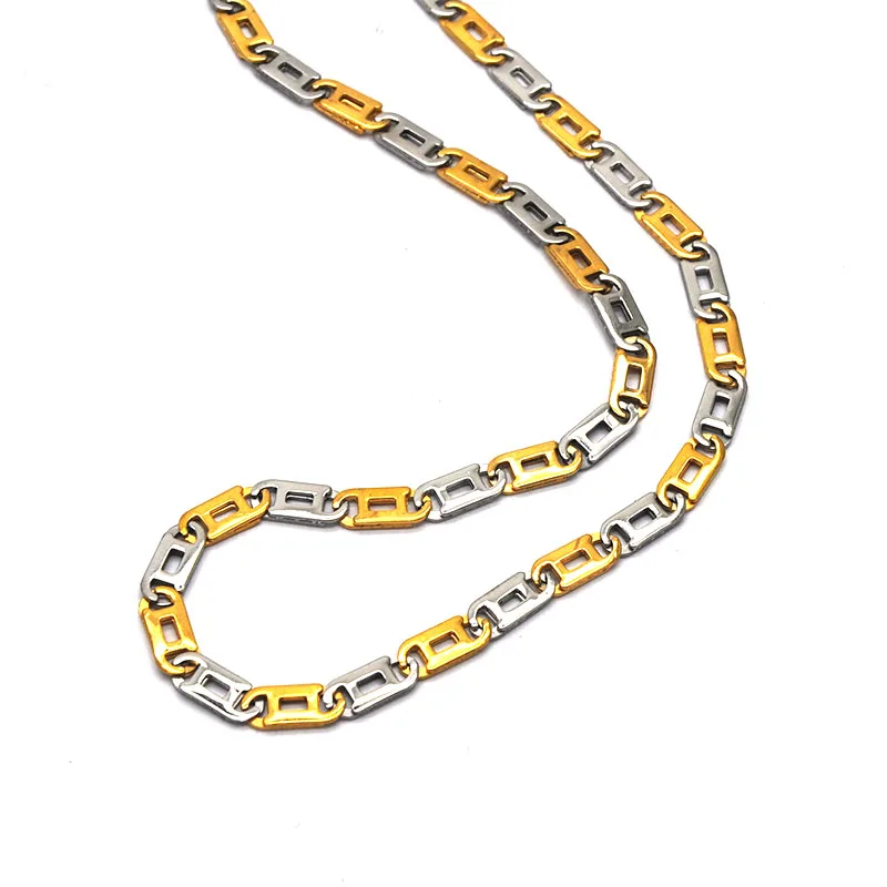Оптовая продажа из нержавеющей стали серебро и цепочка золотого цвета ожерелья