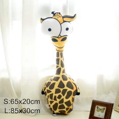 Giraffe New Hot INS Cartoon Animal Pillow Novelty Funny Kid's Bedroom Decorative Pillows Ultra-soft Plush Toy Cushion Pillow Washable - Цвет: Giraffe