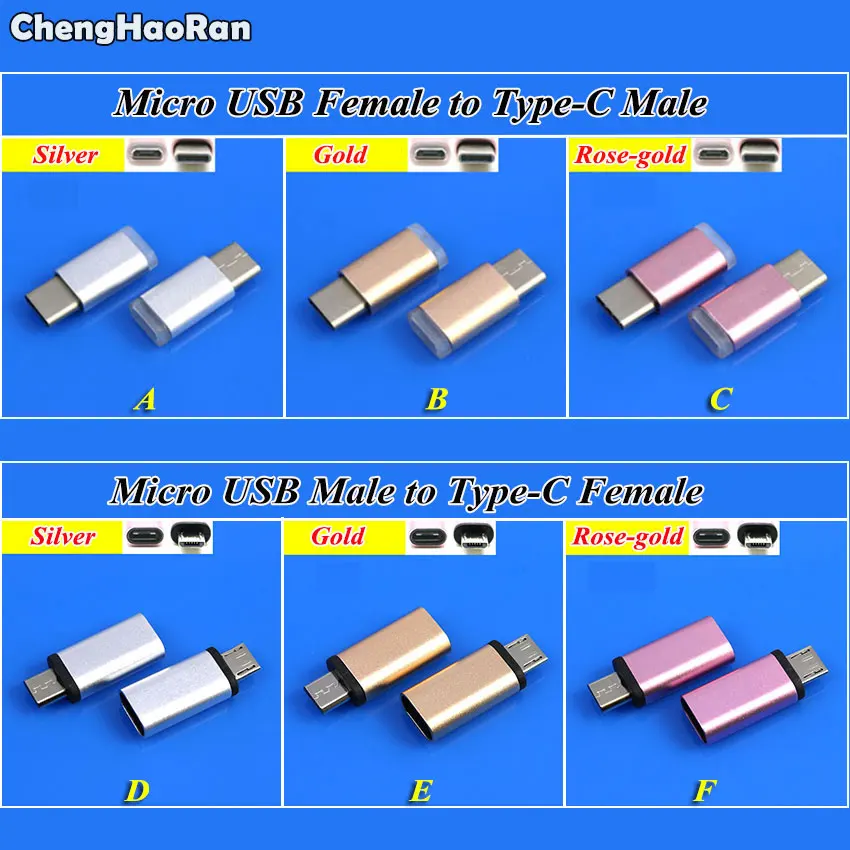 ChengHaoRan 1 шт. USB 3 Type-C разъем к Micro конвертеру переходник Мама-папа адаптер для