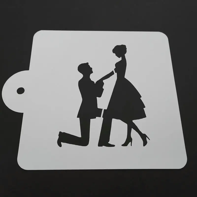 5 дюймов Свадебное предложение трафарет для торта пластиковая печать форма