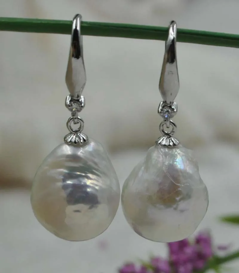 

11-12mm Similar Baroque Drop Thick Furrow Pearl Earring Rare Jewellry