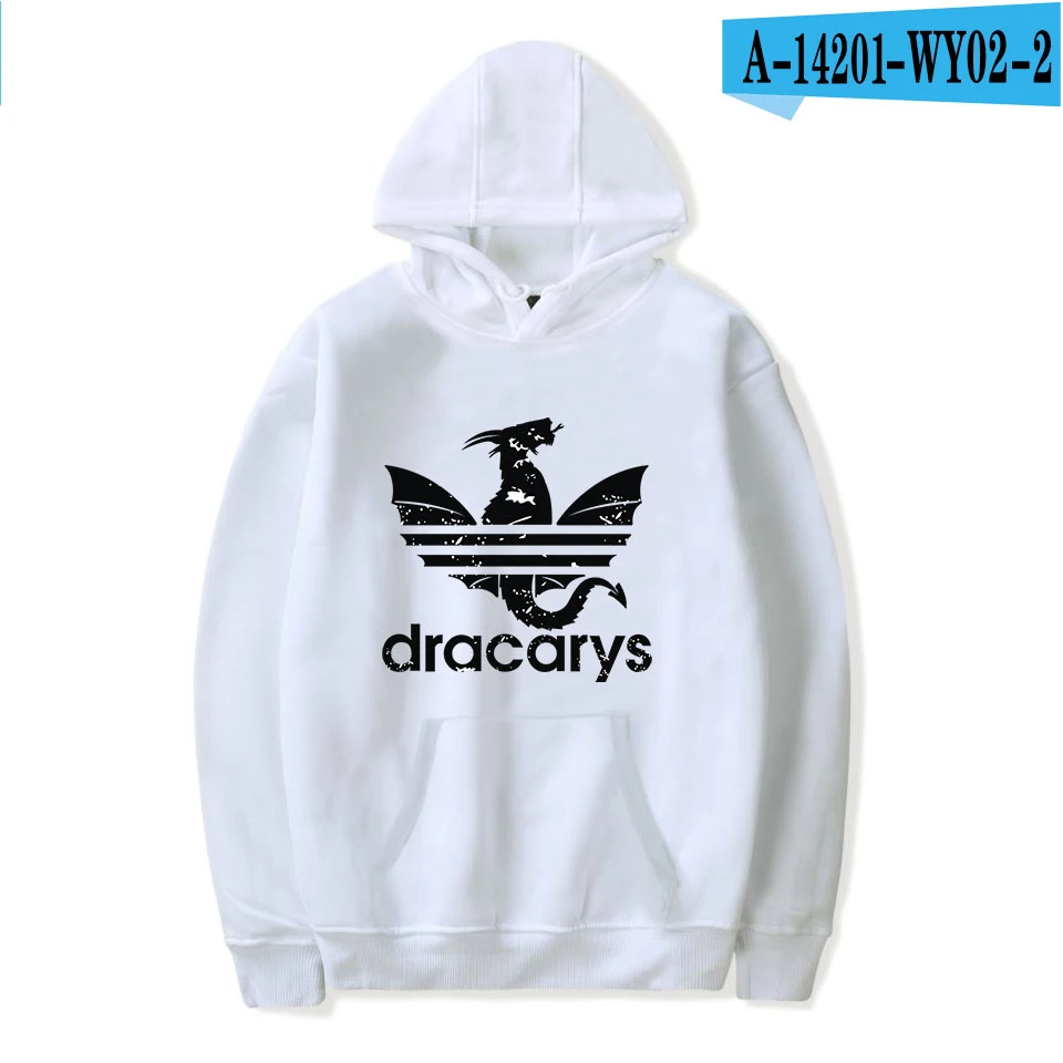 Dracarys толстовки и кофты с принтом аниме-Толстовка Осень г. Игра престолов Кофты для мужчин/wo мужчин негабаритных японский пальто - Цвет: White