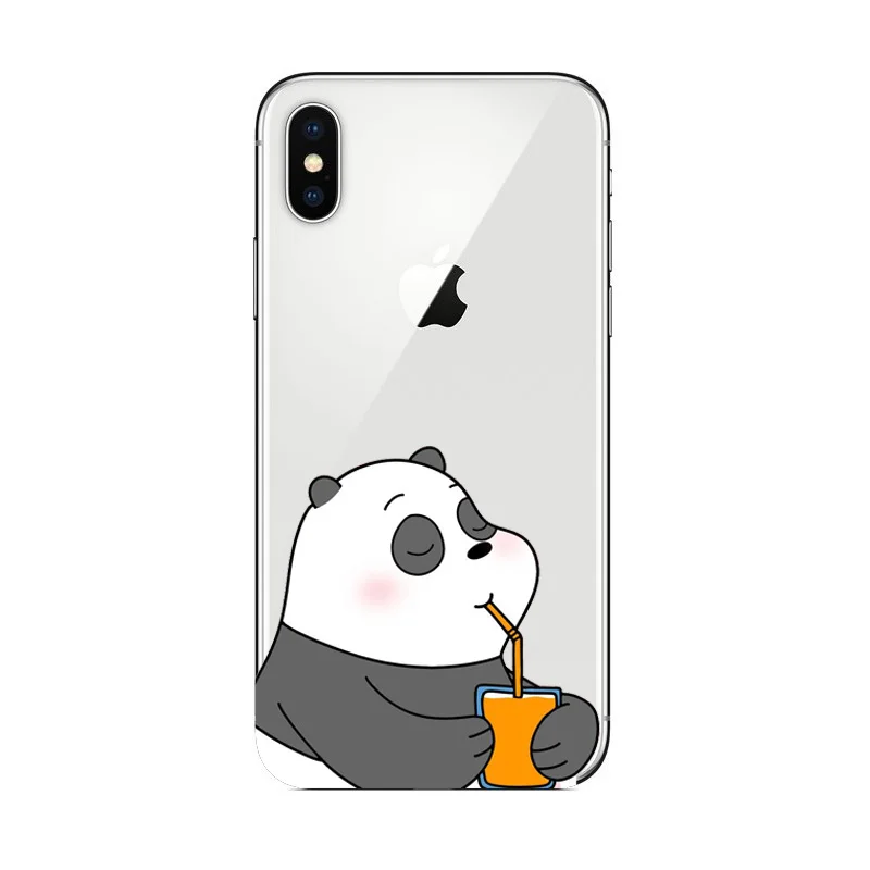 Прозрачный мягкий силиконовый чехол для iPhone X XS XR Max 5 6 7 8 мультфильм анимация Мы