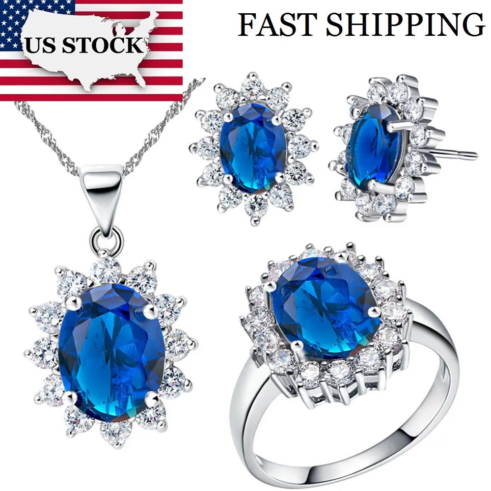 В наличии в США Свадебные Ювелирные наборы Uloveido с кубическим цирконием бижутерия