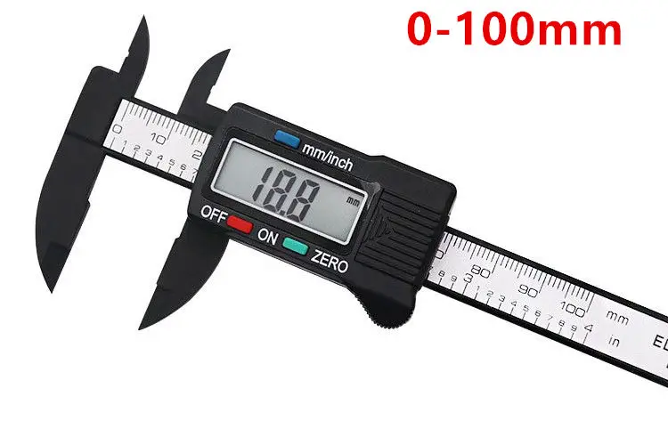 black 100mm 2 вида черный 100 мм/150 мм ЖК цифровой Электронный штангенциркуль из углеродного волокна Калибр микрометр измерительный инструмент - Цвет: black 100mm