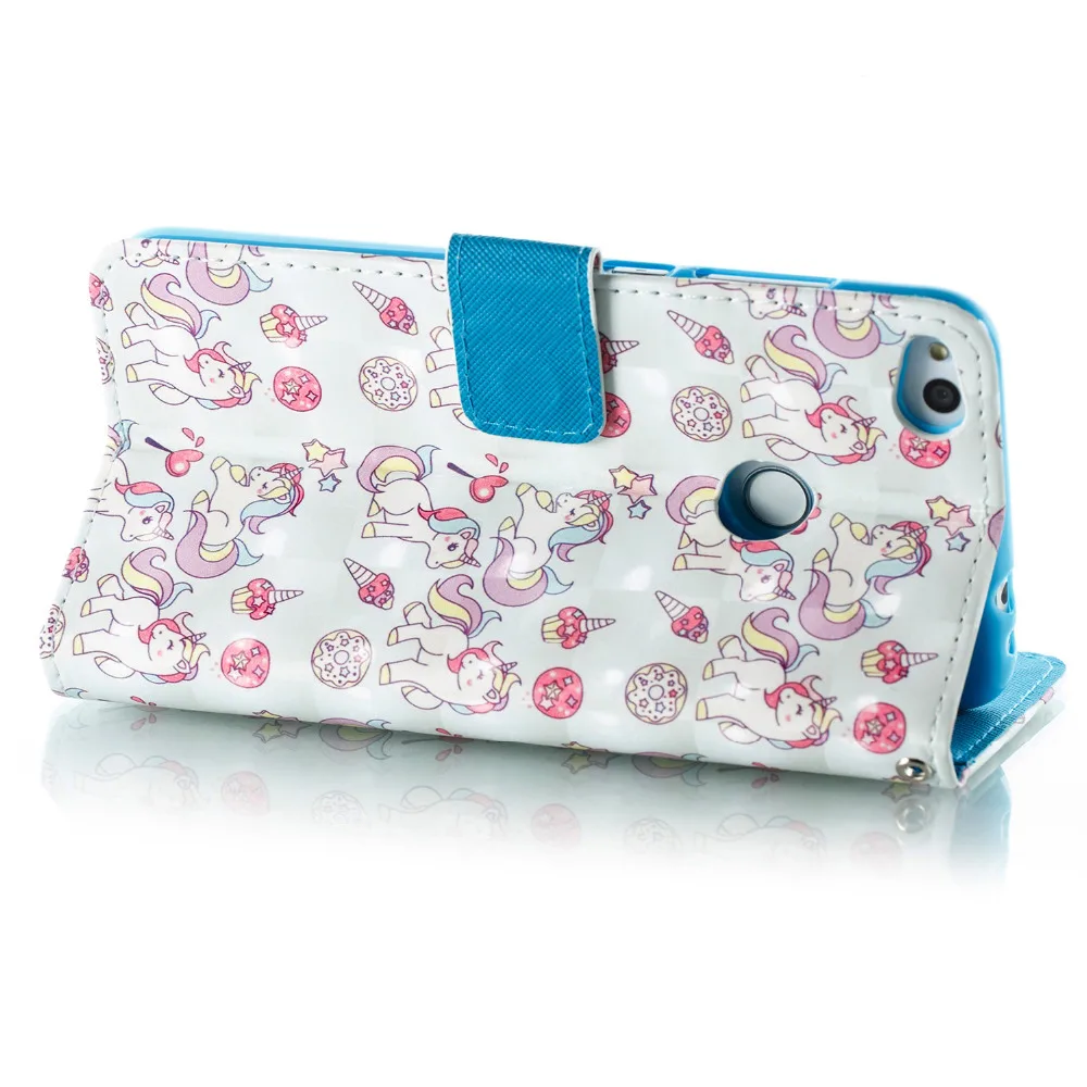 Фламинго Единорог Pattern Искусственная кожа флип чехол с горе стенд для Huawei P8 Lite 2017 |