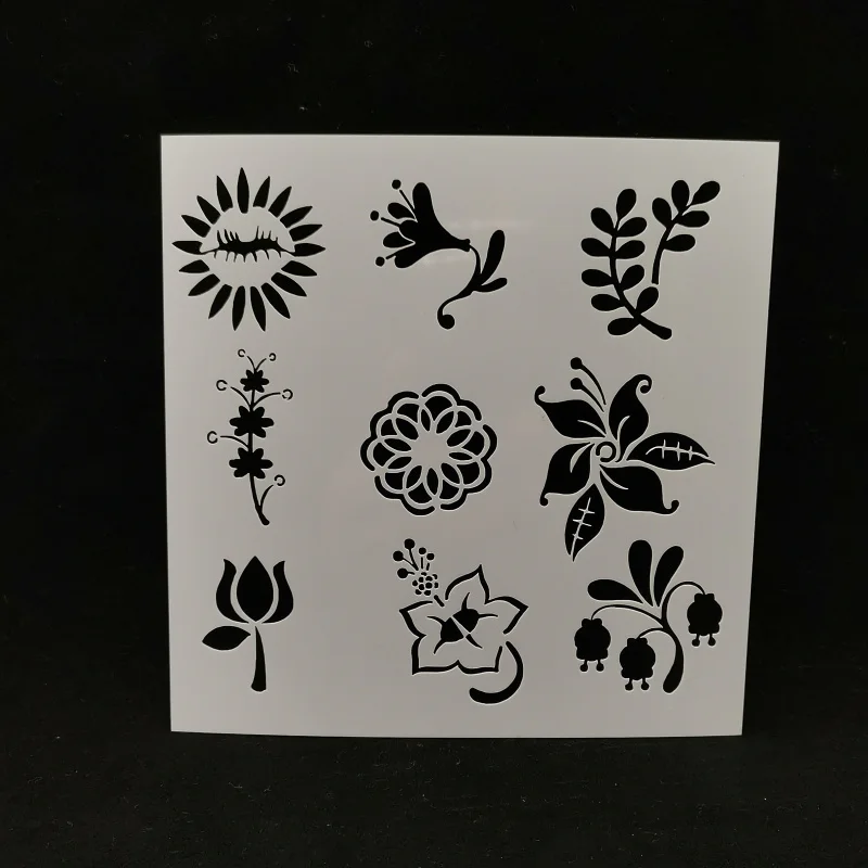 

13*13 Flowers pvc Layering Stencils for DIY Scrapbooking/photo album Decorative Embossing DIY Paper Cards Crafts