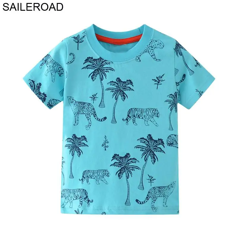 SAILEROAD Мультфильм Животных Тигр Лето Дети Футболка С Коротким Рукавом 2019
