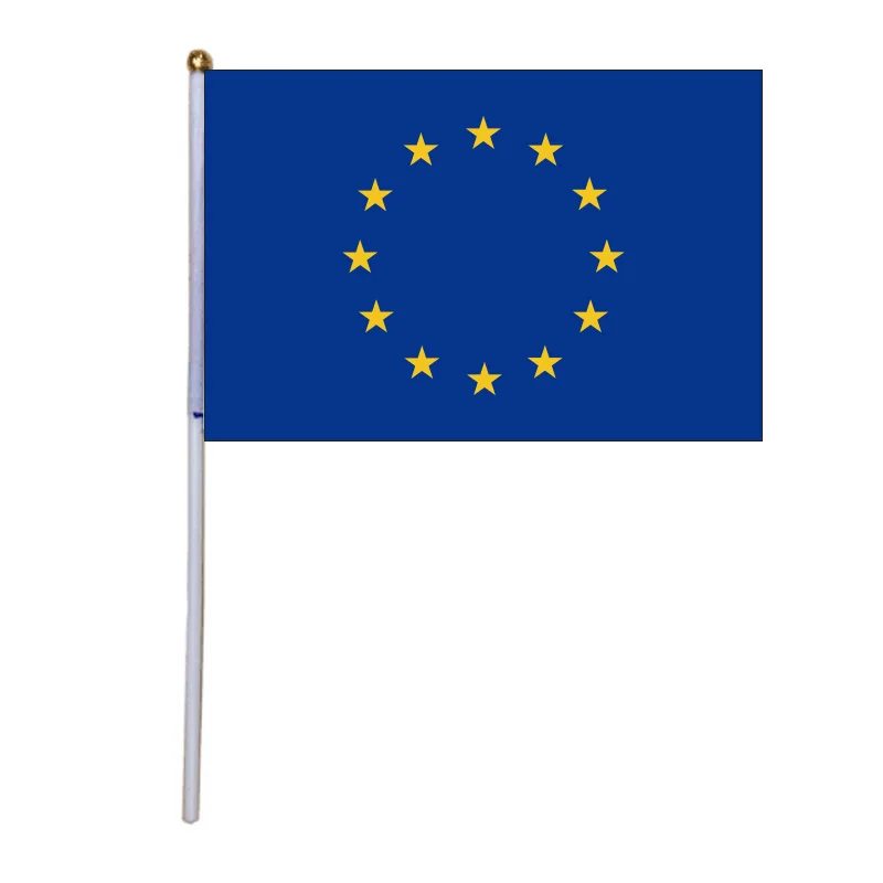 Бесплатная доставка xvggdg 100 шт. 14*21 см ручной Мах флаг ЕС оптовая продажа маленький