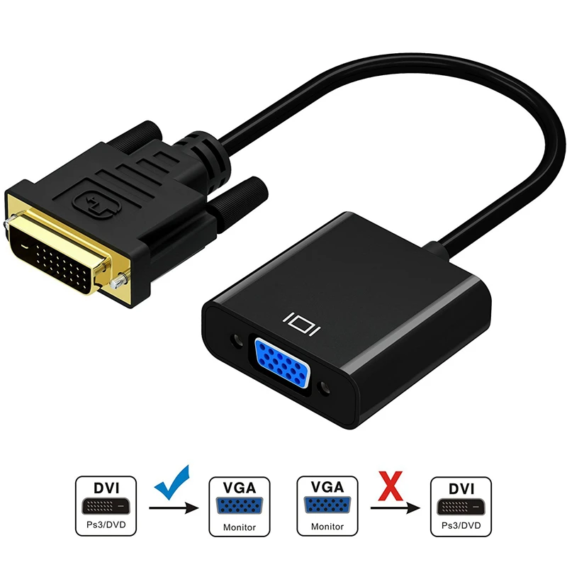 DVI в VGA видео конвертер адаптер 24 + 1 25 Pin D папа Женский кабель для ТВ PS3 PS4 ПК дисплей