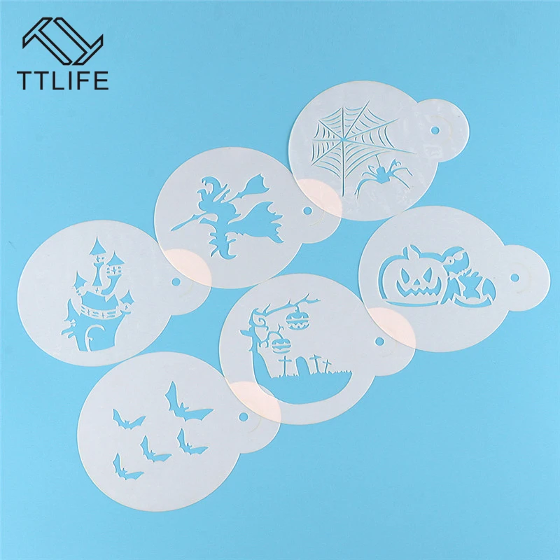 TTLIFE 6 шт./компл. капучино бариста резьба Необычные кафе пена спрей шаблон Бариста