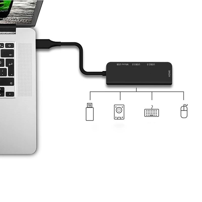 Концентратор Type C на Micro USB 3 0 2 HDMI Thunderbolt 4 порта разветвитель адаптер совместимый с
