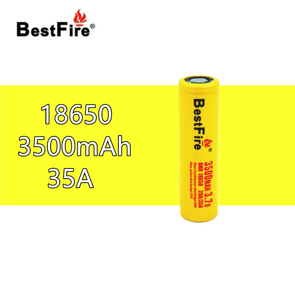 BESTFIRE IMR18650 3500 мА/ч 35A с плоским верхом Перезаряжаемые Lithiun Батарея для модулем vamp