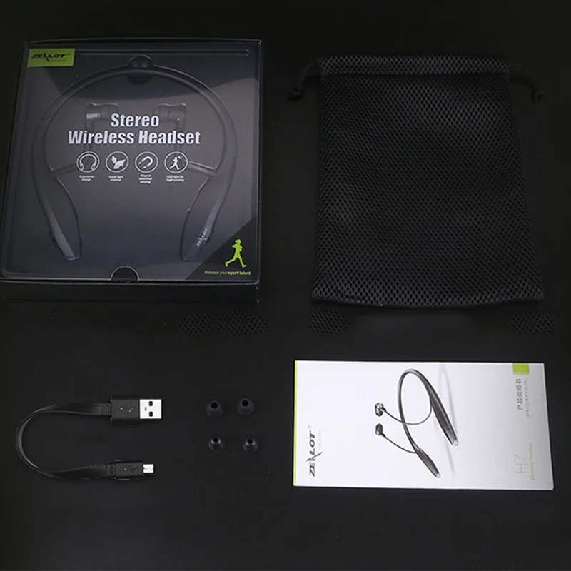 H7 Bluetooth Earphone Headphones with Mic New Wireless Headset Headphone Attraction Slim Neckband For Sport Earbuds Magnet |