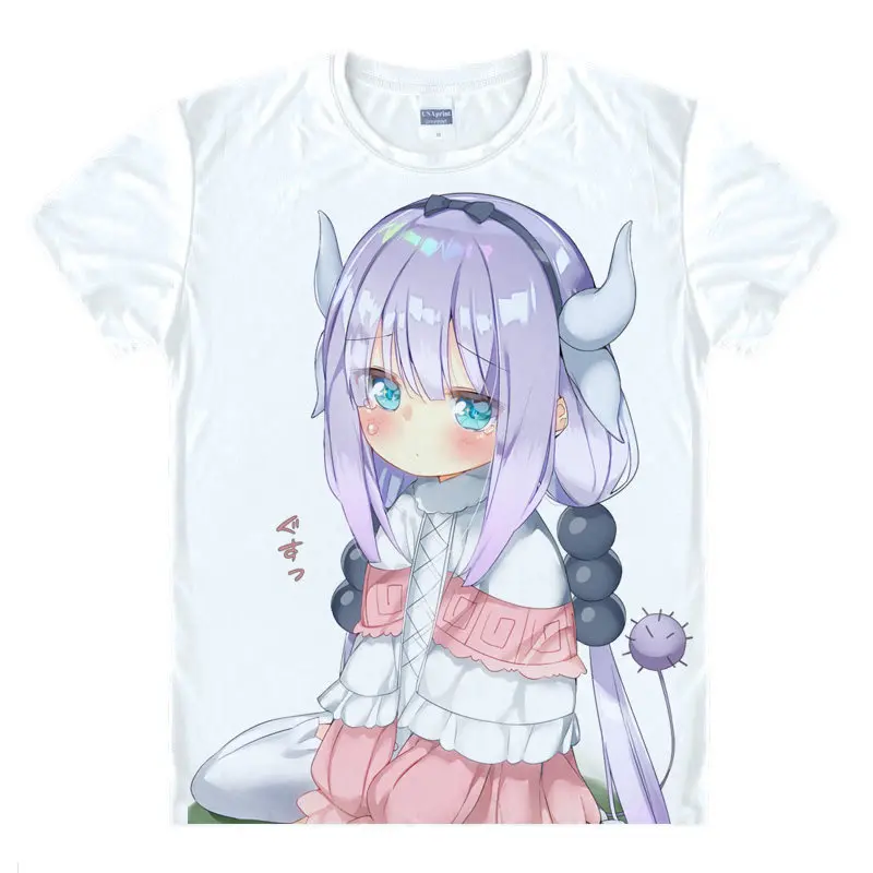Coolprint японский футболки с рисунком дракона горничной аниме рубашка Kobayashi и Kanna Kamui