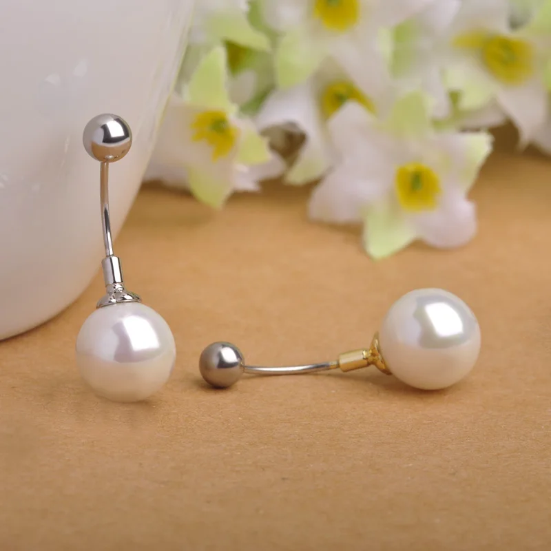 Кольцо для пирсинга пупка с пресноводным жемчугом|sexy body jewelry|body jewelrybelly button rings sexy |