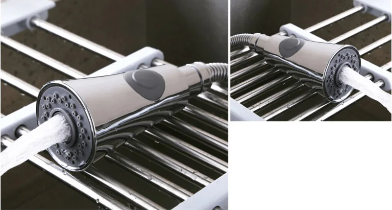 

Pull Out Sprayer Kitchen Faucet Chrome Deck Mounted 360 Degree Luxury White Hot and Cold Stream Water Mixer Bathroom Tap Sink