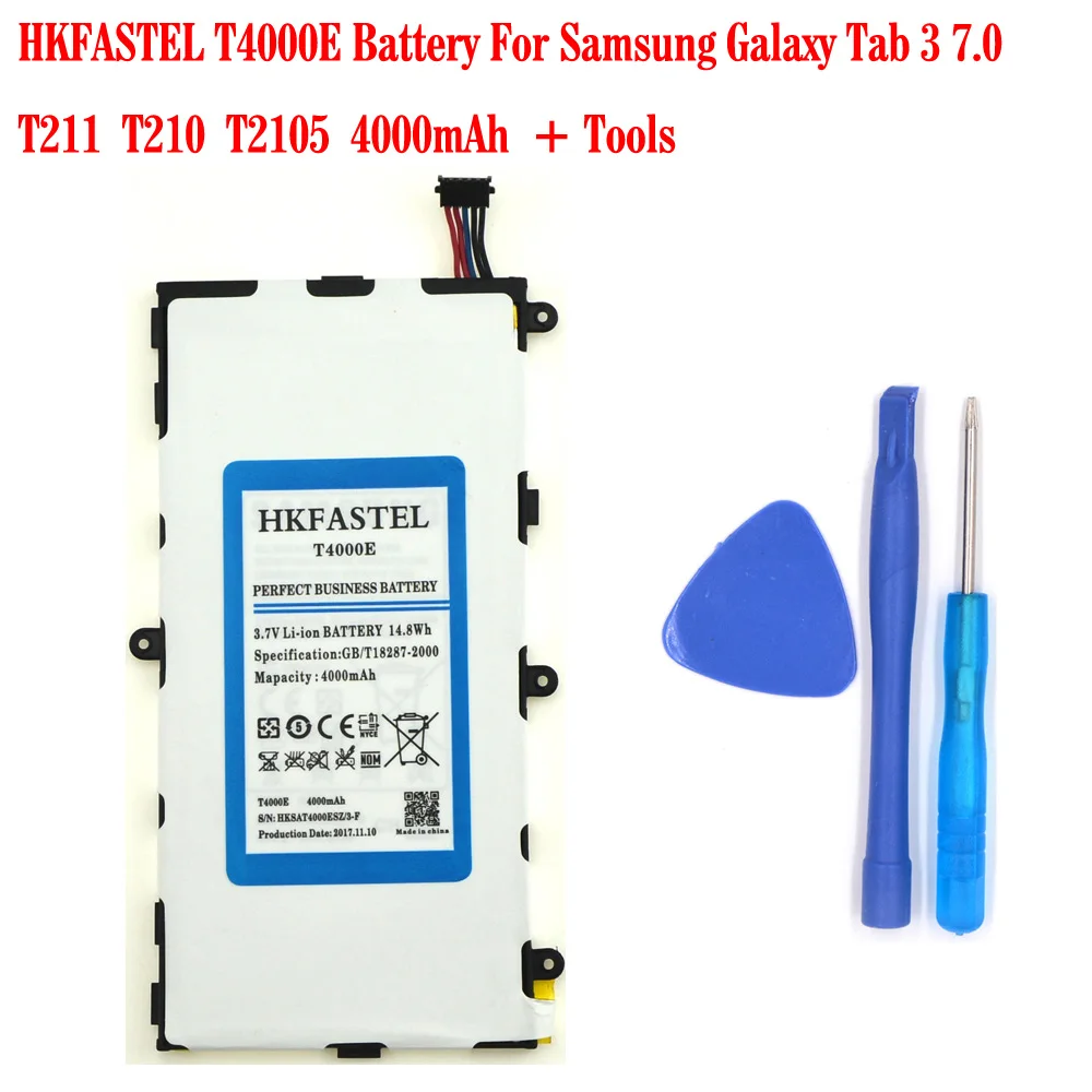 Новый оригинальный аккумулятор HKFASTEL T4000E для Samsung Galaxy Tab 3 7 0/T211/T210/T2105 4000 мАч