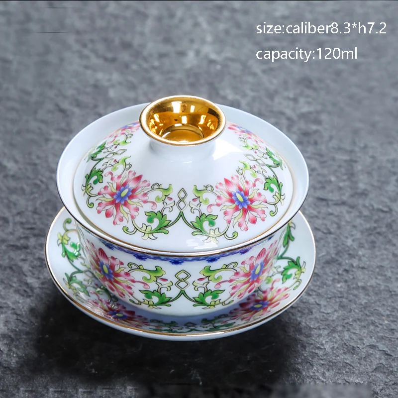 Цзиндэчжэнь керамический синий и белый фарфор винтажный Gaiwan с комплект крышек