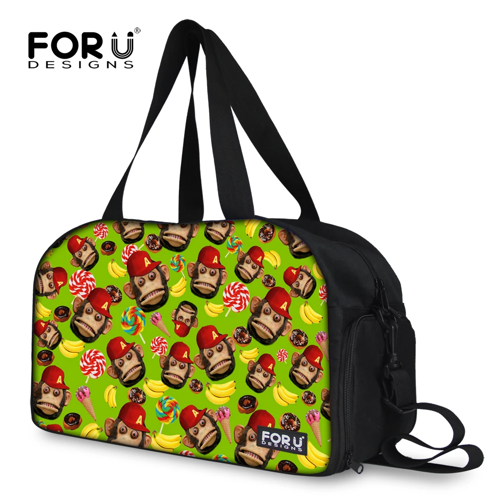 2017 Модная хлопковая дорожная сумка Женская с принтом обезьяны большой