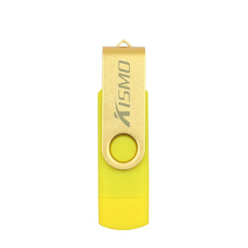 Kismo красочные USB карта памяти OTG флеш-накопитель 8 Гб оперативной памяти, 16 Гб встроенной памяти, 32 Гб 64 ГБ USB флэш-накопитель подарочной карты памяти memory stick для все микро-usb для устройств на аndroid устройства - Цвет: Цвет: желтый