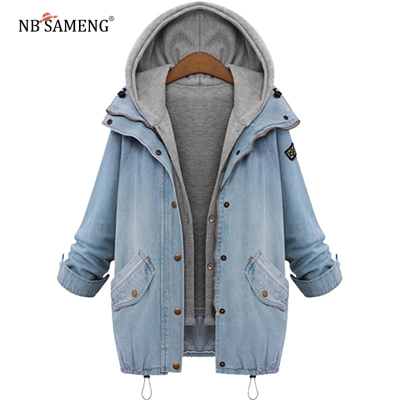 2018 по Размеры d джинсовая куртка плюс 6XL Для женщин модная на весну и зиму с