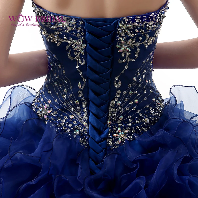 Wowbridal благородное пурпурно голубое платье Quinceanera 2021 милое с открытыми плечами
