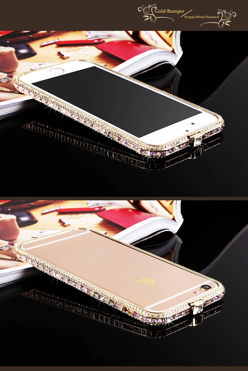 Шикарный чехол-бампер с алмазами чехол для iPhone 6, 6 S, 7, 8 Plus, роскошный блестящий сверкающий стразы, Алюминиевый металлический каркас, чехол для телефона s