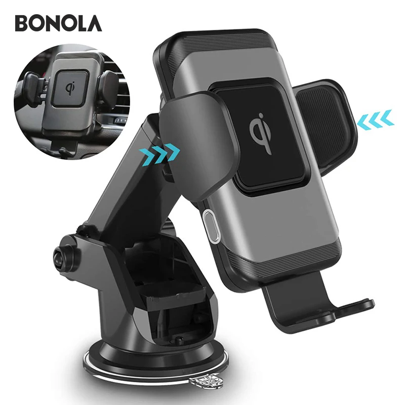 BONOLA Automaitc Быстрое беспроводное автомобильное зарядное устройство для iPhoneXsMax/Xr/8 Robot Arm автомобильное беспроводное зарядное устройство для samsung S10/S9 huawei P30 pro