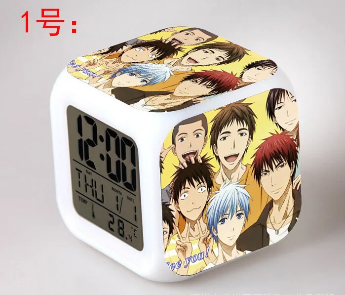 Японское Аниме Kuroko без баскетбола светодиодный цифровой будильник с 7 цветами и